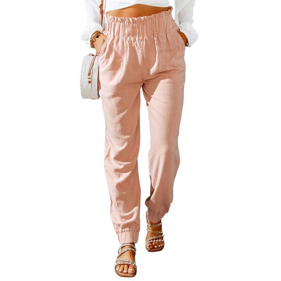 Azura Exchange  Elastic Waistband High Waist Pants - Picture 2 of 6